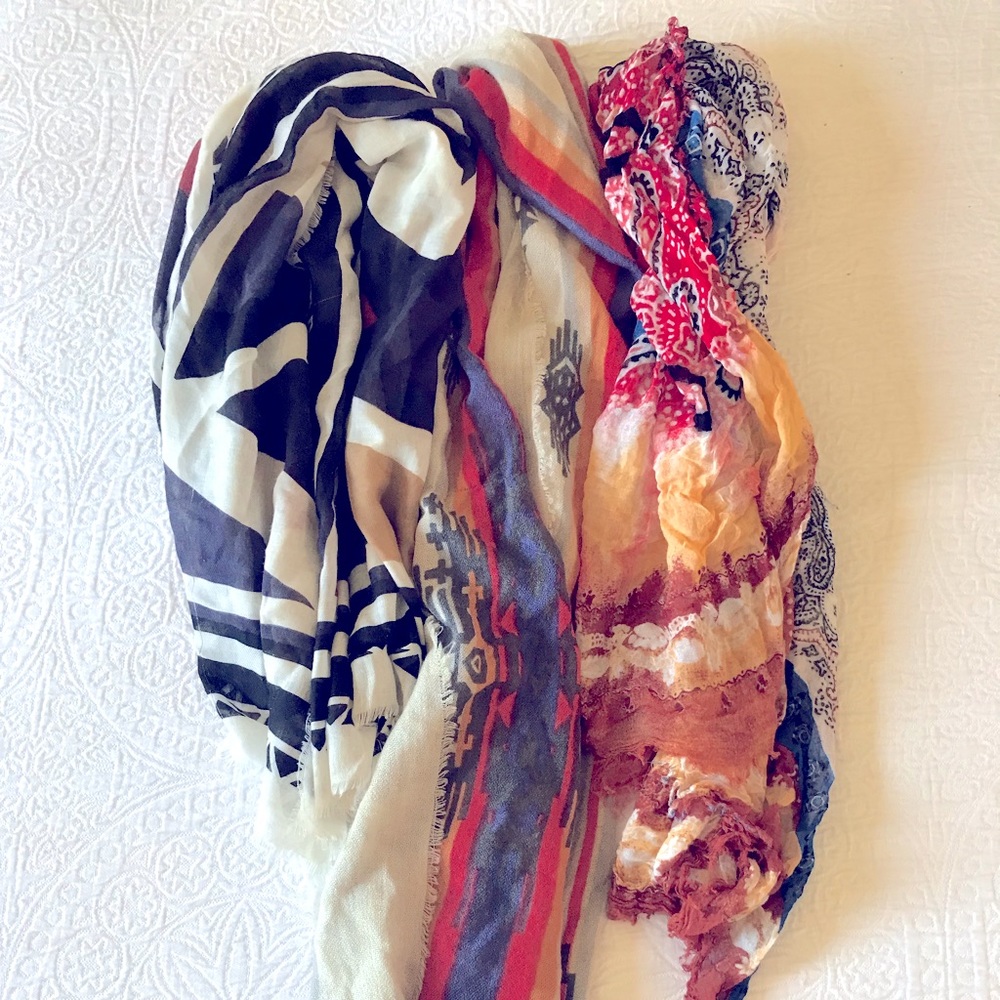 BUNDLE of 3 colorful scarves!